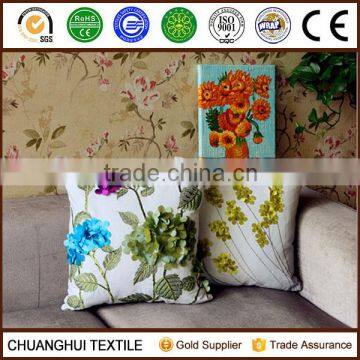 beautiful flower handmade embroidery cushion cover for home decoration