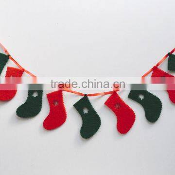 Customizable Laser Cut Felt Christmas Decoration Garlands Ribbon stocking