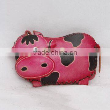 Handmade Leather Large Cow Coin Purse photo-4