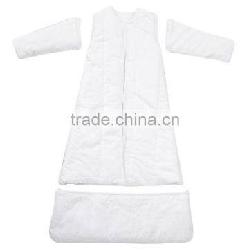 Children's 100% Cotton Baby Sleeping Bag Detachable Sleeve and Detachable Cotton Fillings Quilt for Four Seasons Blue Color photo-2