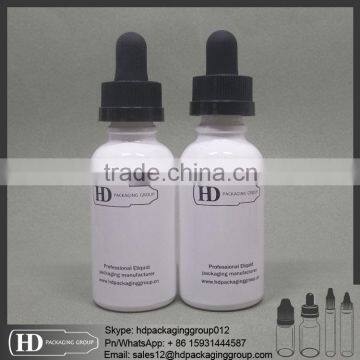 30ml eliquid dropper bottle empty ejuice white printing glass dropper bottle with silk screen logo