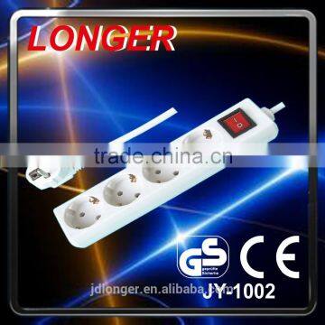 Hot sale high quality EU 4 way switch extension socket power strip GS CE 16A 220V