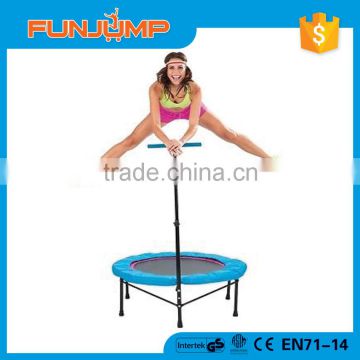 Funjump fitness trampoline with handrail