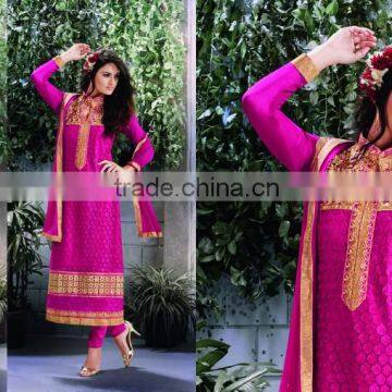 Indian Designer Salwar Work With Net Suit Neck Border Wear Corner Borders Salwar Kameez photo-3
