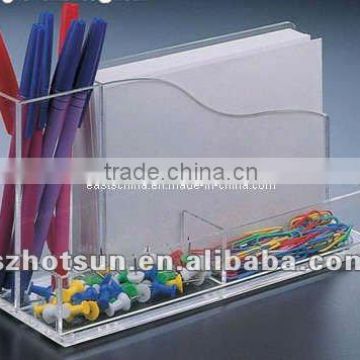 innovative design stationery Acrylic paper organizer with pen holder