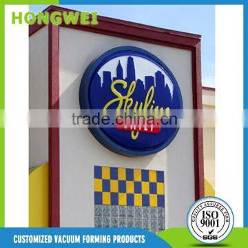 customized outside wall thermoforming advertising sign board