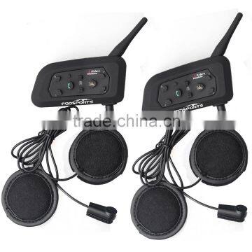 2016 new! 2 pcs Bluetooth Motorcycle Helmet Intercom Interphone Headset intercomunicador motocicleta with Updated soft earphone