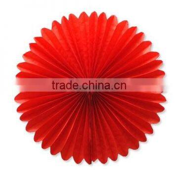 YiWu Whoolesale 6" 8" 10" 12" 16" 10inch 16 inch Red Honeycomb Tissue Paper Fans paper rosettes paper fan