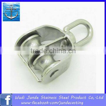 stainless steel double rope pulley/ marine pulley blocks for sale