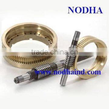 brass worm gear, non -standard worm shaft