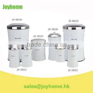 8pcs set slim cainster coffee bean bin with rubbish bin