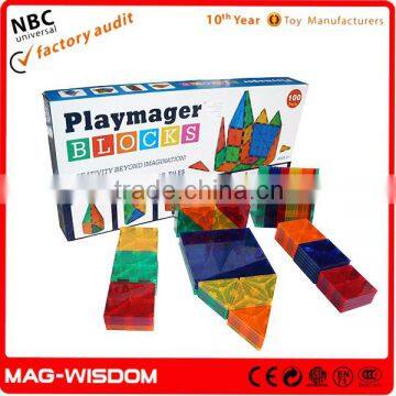 Playmags 2016 Magnetic Building Construction Blocks 3D Intelligence Toys 14pcs Sets