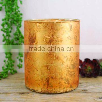mercury glass votive candle holder wholesale for wedding decoration gold marble finish 4028