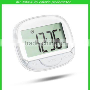 New arrival extra large LCD display pedometer with time and belt clip