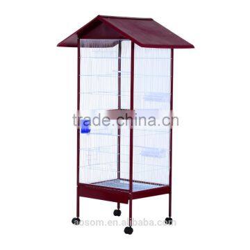 Pawhut Maroon White Metal Parrot Cage