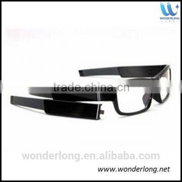 720p HD wearable hidden camera glasses spy video recorder with removable battery arm