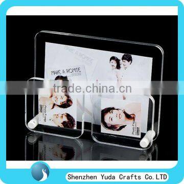 new arrival clear acrylic picture frame double sided photo frame stand