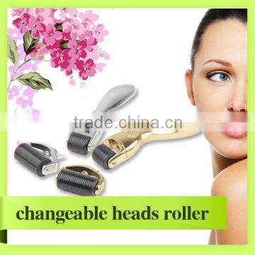 dermaroller factory supply golden/ sliver 600/1200 needles stainless micro skin medical derma roller for hair loss treatment