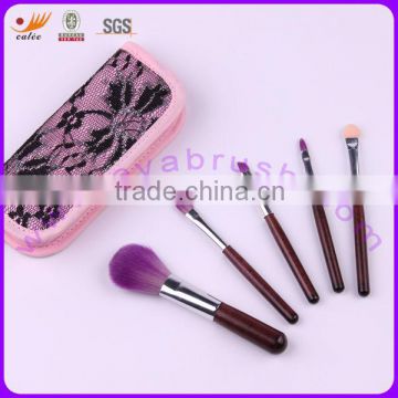 5pcs Portable Makeup Brush Set in pouch with zipper, OEM /ODM are avalable