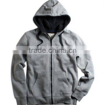 High Quality Fashion Zipper-Up Cotton Fleece Hoody Jacket