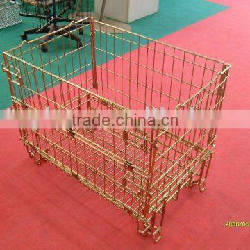 Stacking wire mesh container