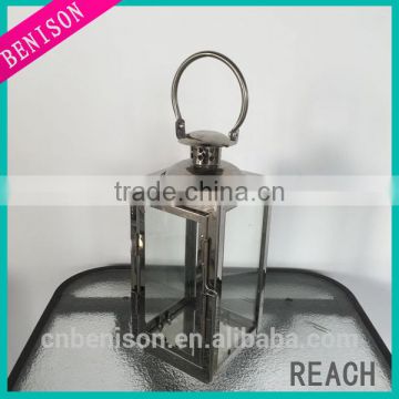 High Quality Elegant Square Shaped Stainless Steel Glass Lantern