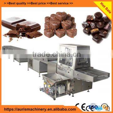 China supplier 400 mm chocolate enrobing machine cookies chocolate coating machine with 14 m cooling tunnel