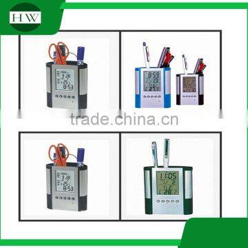 Calendar Alarm Clock Desktop Pen Holder Electronic Large Screen Digital LCD Calender Desk Organizer Pen Holder With Time and Dat photo-4