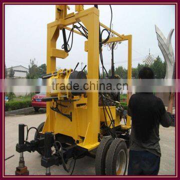 Super machine in Africa!!! deep water well drilling rigs with wheel chassis device