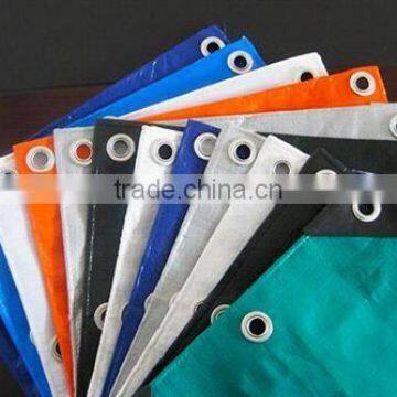 Raincoat heavy duty pe tarpaulin with blue/green reinforced corner