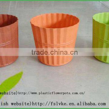 colourful round planter, plastic flower pot