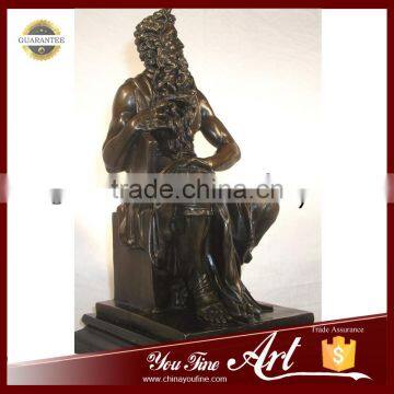 Life Size Sitting Bronze Moses Statue With Book photo-2