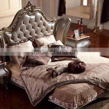 European Style Wood Carved Bed, Elegant and Royal King Size Bed, Luxury Bedroom Furniture Set (BF01-ML012) photo-2