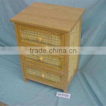 Multi-function contracted and contemporary wooden store cabinet wooden cabinet with wicker drawers