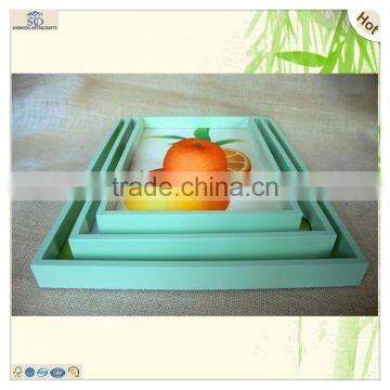 Set Vivid Pictures Fruit Rectangle Shape Wood Tray photo-3