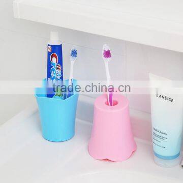 J352 Colorful Plastic Cup Fashion Portable Couples Mug Plastic Tooth Brush Cup photo-2