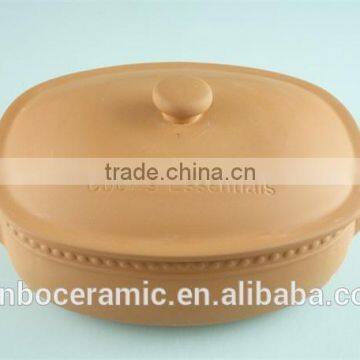 Ceramic Rectangular Terracotta Clay Pots Turren With Lid, Soup Pot Serv Dish 5.5 L Capacity photo-2