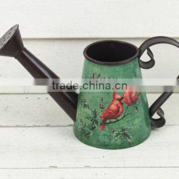 2015 new design christmas decoration paper decal bird watering can can wholesale