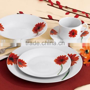 hot sale ceramic dinner set with flower decal