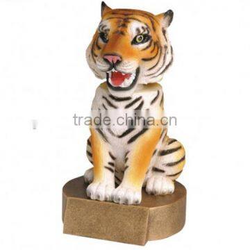 Custom plastic Tiger Mascot Bobble Head toys,custom design tiger animal mascot bobble heads