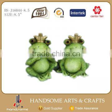 8.5 Inch Resin Outdoor Garden Decoration Pair Frog Sculpture Animal Statues photo-6
