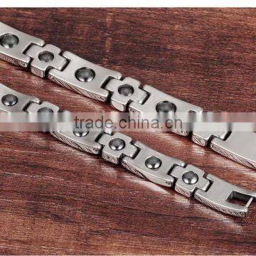 8.66" Men's Tungsten Steel Bio Health Care Magnetic Therapy Link Bracelet photo-5