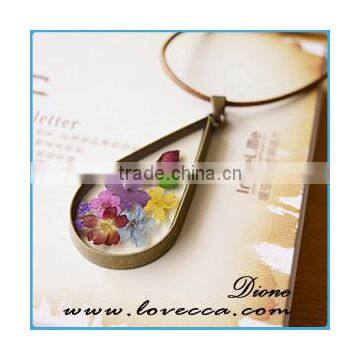 Unisex Fashion Natural Real Dried Flower Round Glass Pendant Necklace New Jewelry photo-3