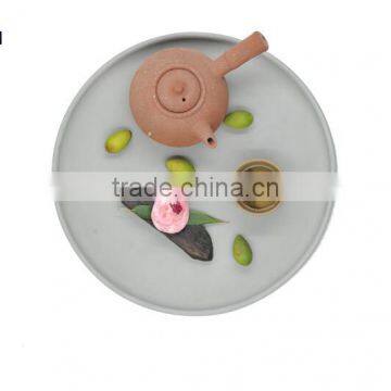 Set of 3 Industrial Decor Round Tray Cement Fruit Dish Plant photo-2