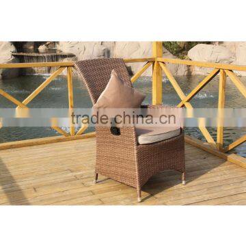 Adjustable Rattan Chair With High Back And Cushion