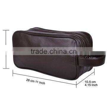 Dopp Kit Toiletry Bag Portable Travel Organizer With Three-layered Storage Sections Handle Strap photo-4