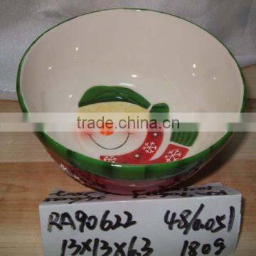 factory direct christmas snowman shape ceramic christmas bowl for supply