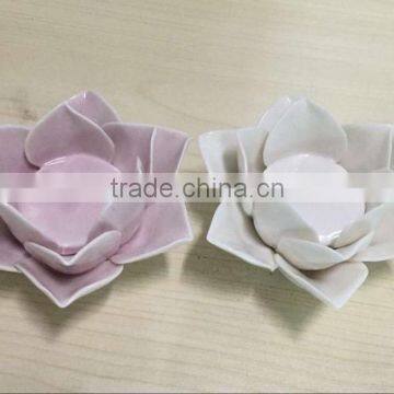 high quality ceramic lotus shape candle holder