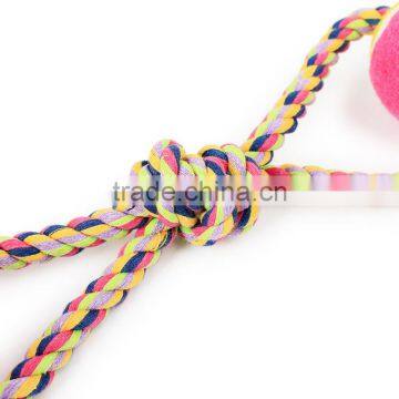 Pet Color Strands of Cotton Rope With Double Ball Eight Large Dog Figure 8 With Double Tennis Wholesale photo-4