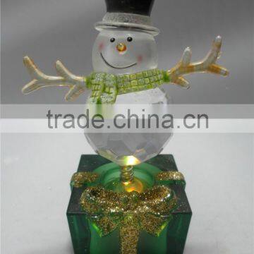 Electronic LED Light Acrylic Happy Round Snowman Figurines Toys for Kids photo-5